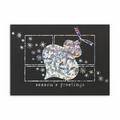 Beautiful Ornament Greeting Card - Navy ooh la color  Lined White Envelope